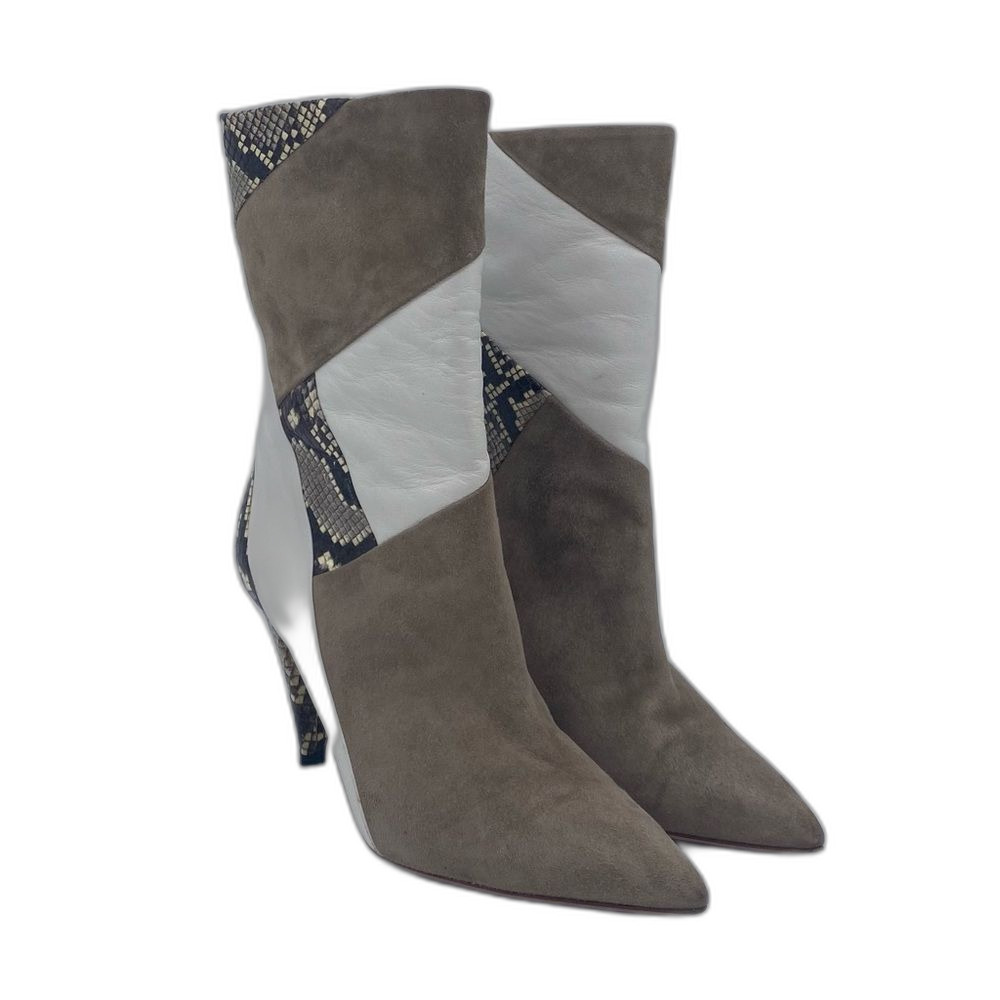 Aquazzura Calder Patchwork Leather & Snakeskin Boot - Picture 3 of 11